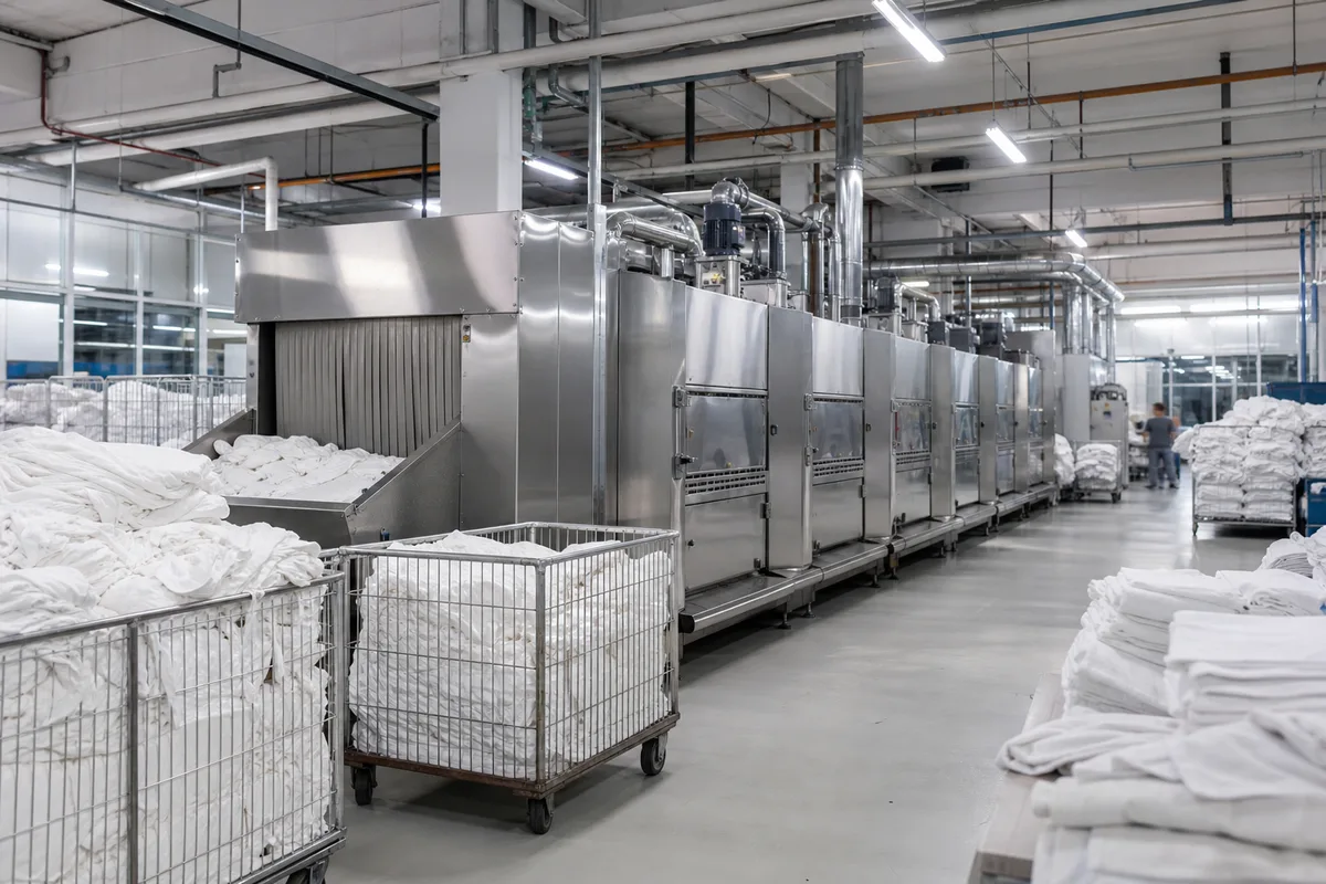 Blanchisserie industrielle : fonctionnement et équipements